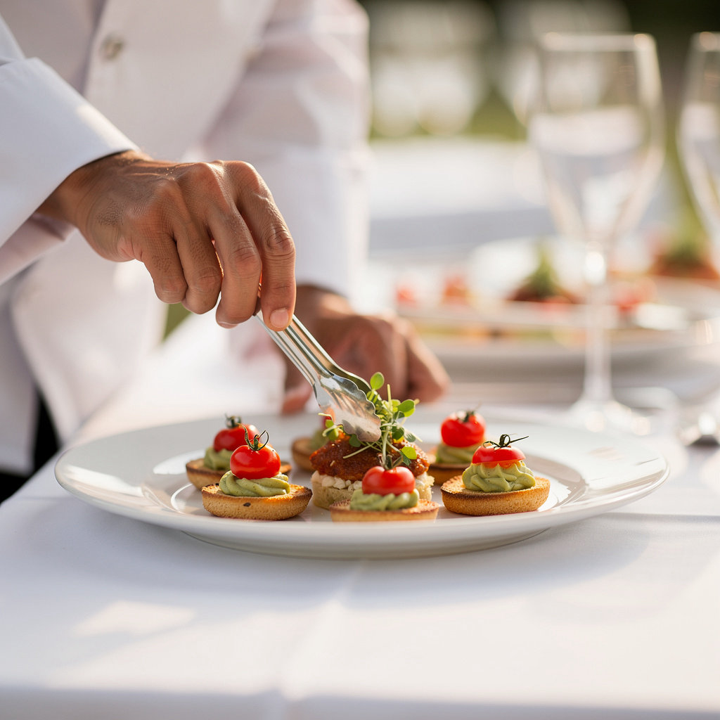 CURIOCITY CATERING elegant wedding catering setup for a San Diego reception